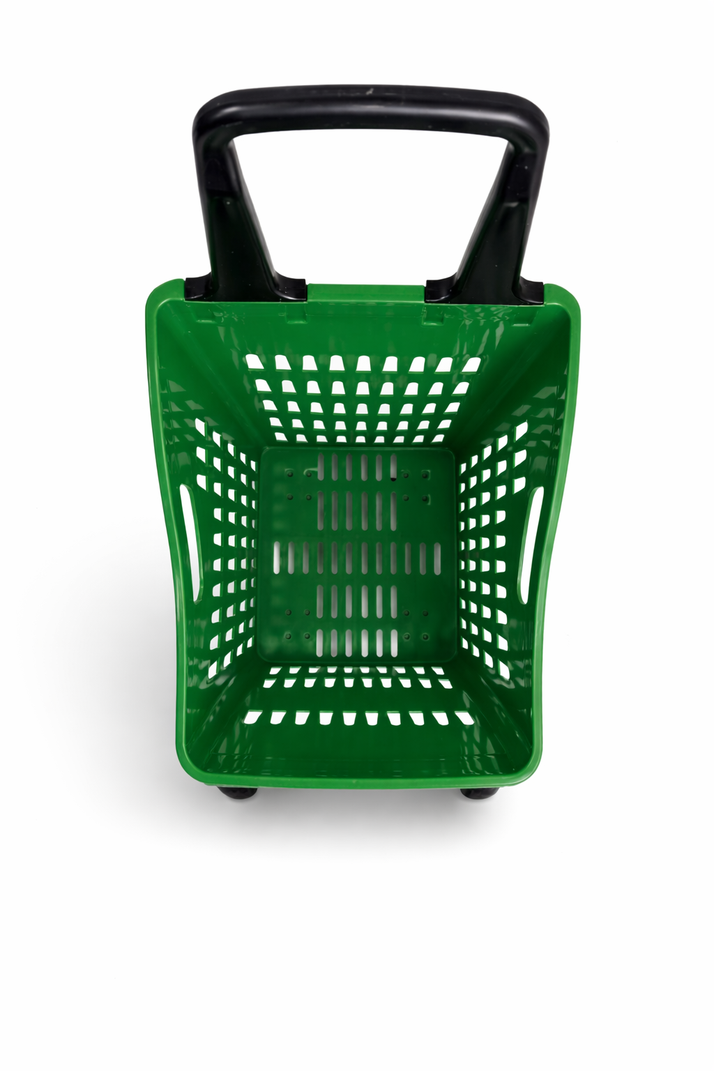 68L Shopping Basket with Wheels & Extendable Handle Plastic Rolling Retail Basket 5 Colours