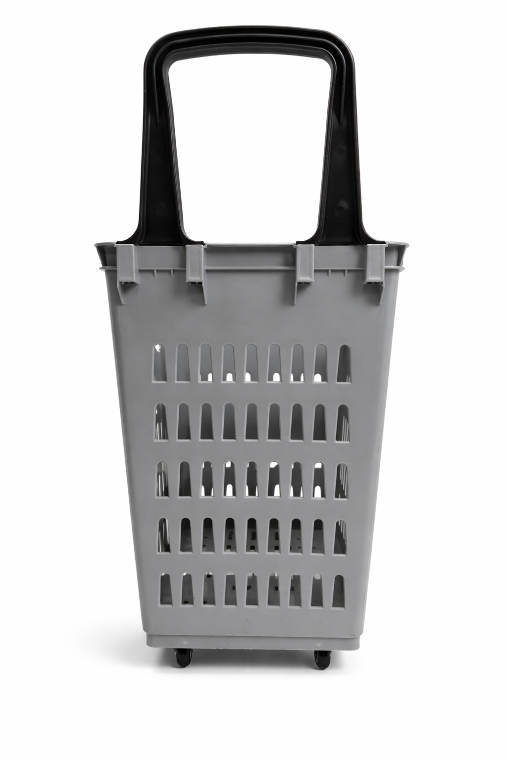 68L Shopping Basket with Wheels & Extendable Handle Plastic Rolling Retail Basket 5 Colours