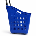 68L Shopping Basket with Wheels & Extendable Handle Plastic Rolling Retail Basket 5 Colours