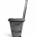 31L Shopping Basket with Wheels & Telescopic Handle – Plastic Rolling Basket – 5 Colours
