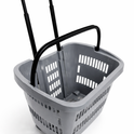 31L Shopping Basket with Wheels & Telescopic Handle – Plastic Rolling Basket – 5 Colours