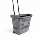 31L Shopping Basket with Wheels & Telescopic Handle – Plastic Rolling Basket – 5 Colours