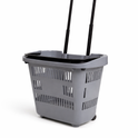 31L Shopping Basket with Wheels & Telescopic Handle – Plastic Rolling Basket – 5 Colours