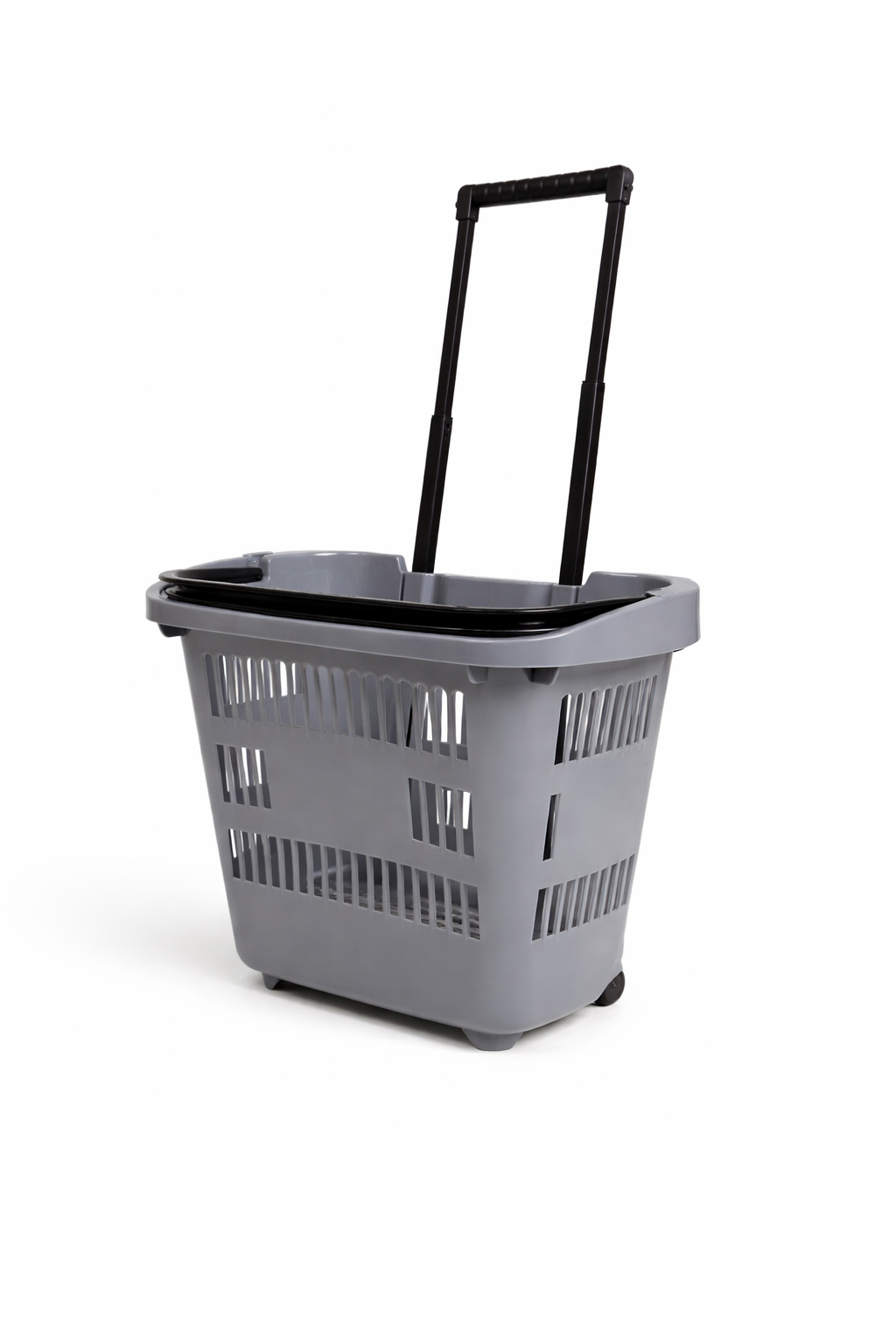 31L Shopping Basket with Wheels & Telescopic Handle – Plastic Rolling Basket – 5 Colours