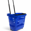 31L Shopping Basket with Wheels & Telescopic Handle – Plastic Rolling Basket – 5 Colours