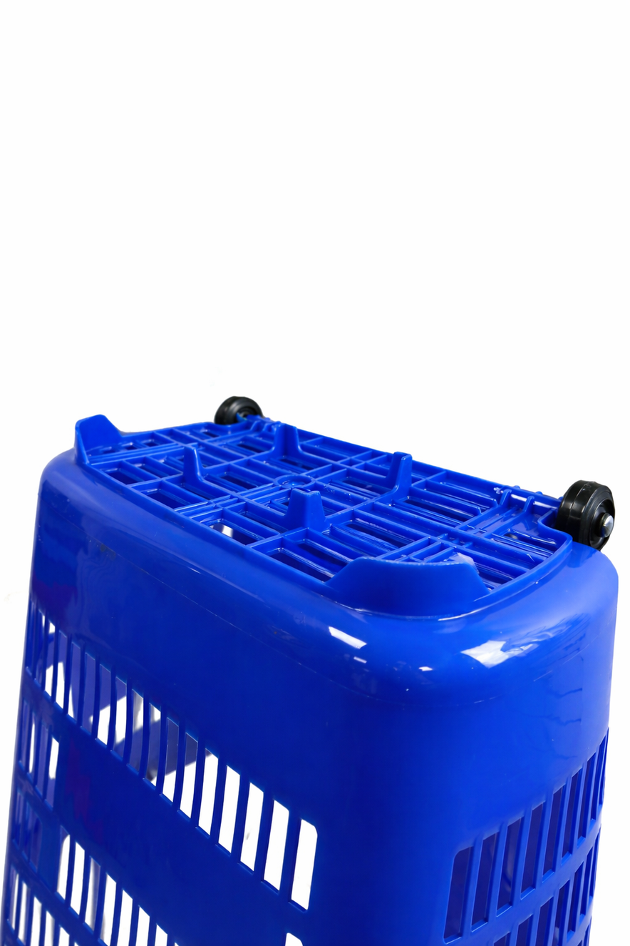 31L Shopping Basket with Wheels & Telescopic Handle – Plastic Rolling Basket – 5 Colours