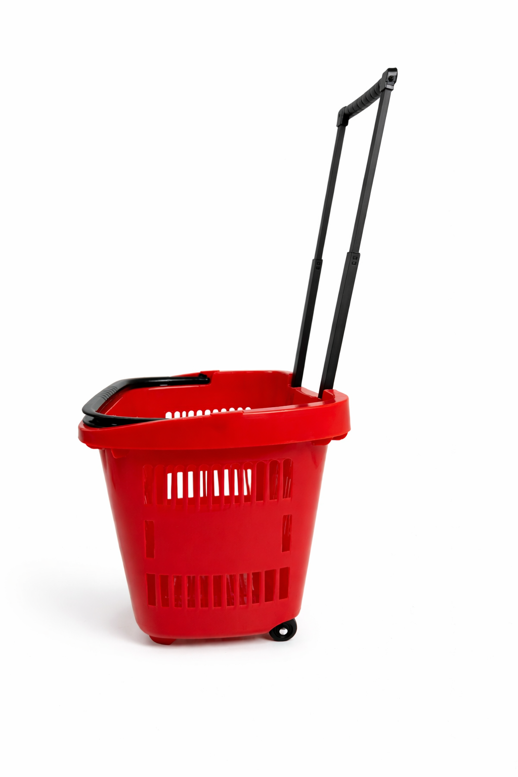 31L Shopping Basket with Wheels & Telescopic Handle – Plastic Rolling Basket – 5 Colours