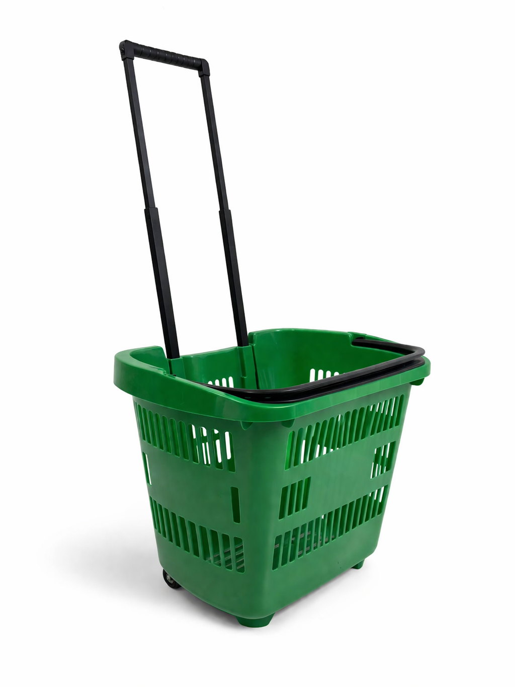 31L Shopping Basket with Wheels & Telescopic Handle – Plastic Rolling Basket – 5 Colours