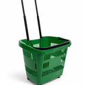 31L Shopping Basket with Wheels & Telescopic Handle – Plastic Rolling Basket – 5 Colours