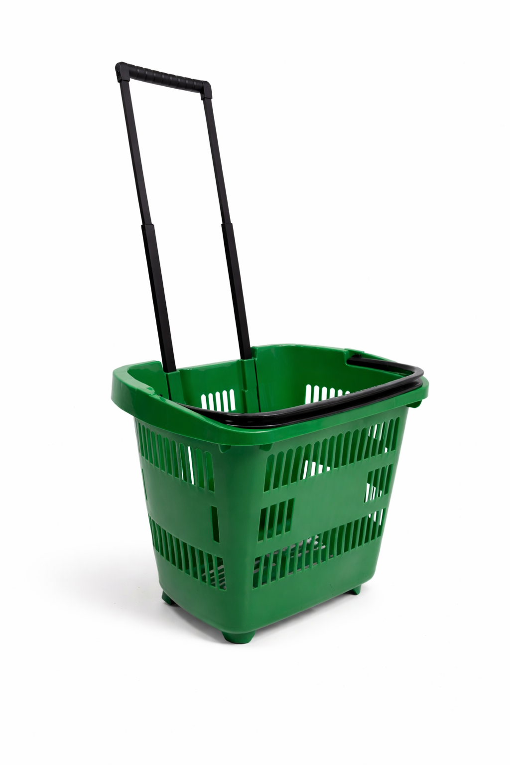 31L Shopping Basket with Wheels & Telescopic Handle – Plastic Rolling Basket – 5 Colours