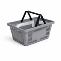 21L Grey Plastic Shopping Baskets with Handles – Retail Store Carry Baskets