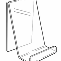 Clear Acrylic Book Display Stand / Easel with Lip – 75mm Wide – Brochure, Menu & Postcard Holder