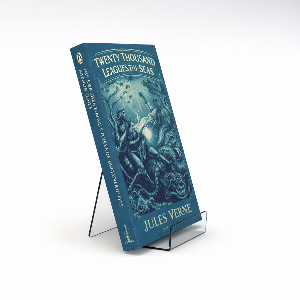 Clear Acrylic Book Display Stand / Easel with Lip – 75mm Wide – Brochure, Menu & Postcard Holder