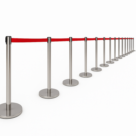 Chrome Retractable Queue Barrier System:Efficient Crowd Control&Queue Management