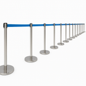 Chrome Retractable Queue Barrier System:Efficient Crowd Control&Queue Management