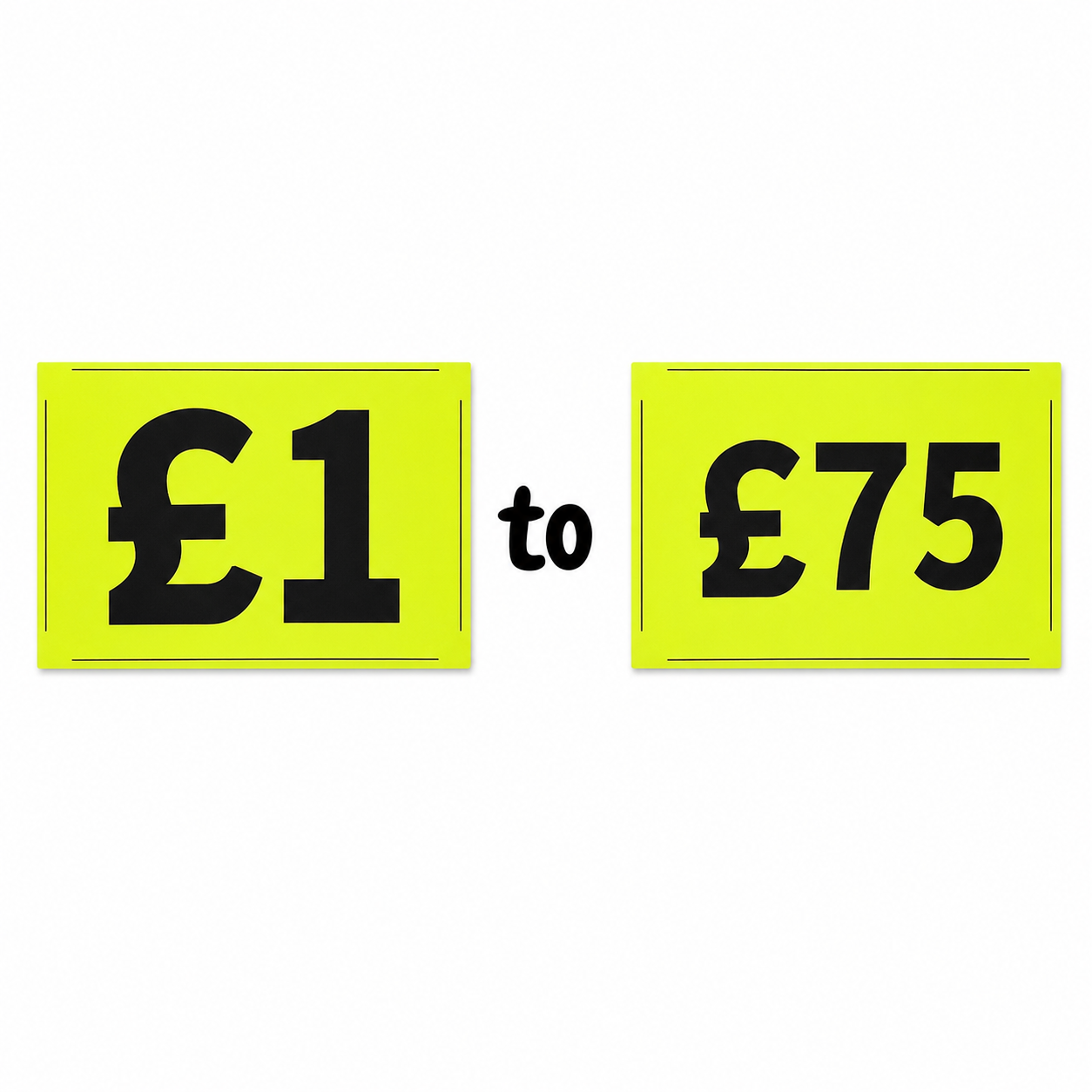 Black & Green Correx Market Price Sale Card Signs – Double-Sided Waterproof Display Boards