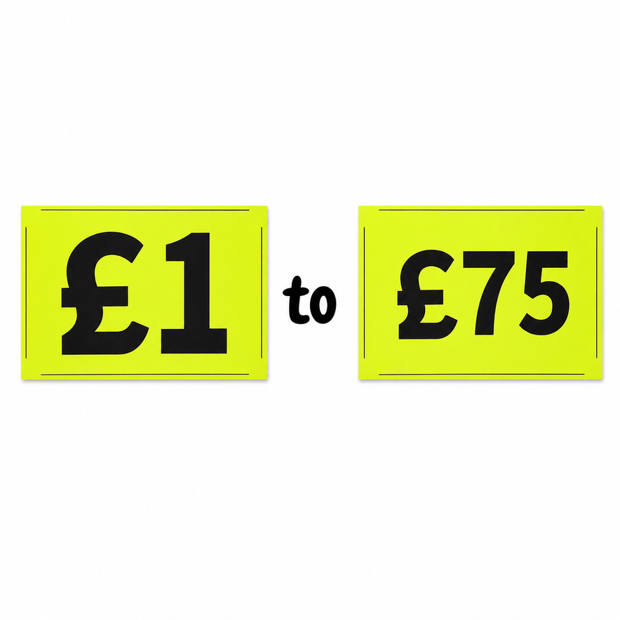 Black & Green Correx Market Price Sale Card Signs – Double-Sided Waterproof Display Boards