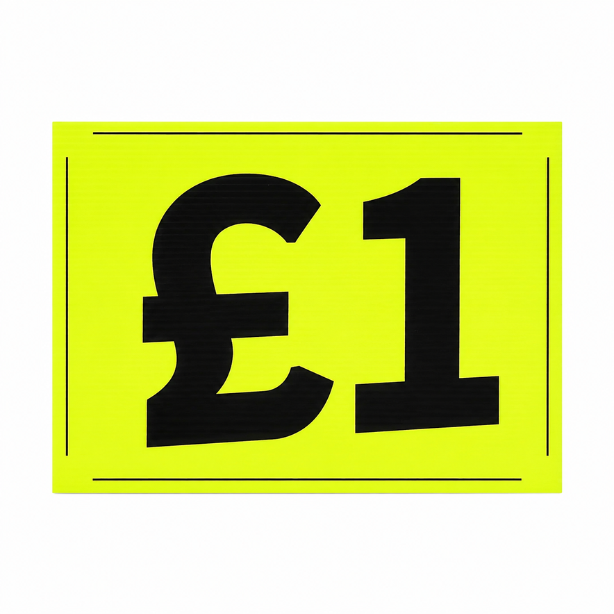 Black & Green Correx Market Price Sale Card Signs – Double-Sided Waterproof Display Boards