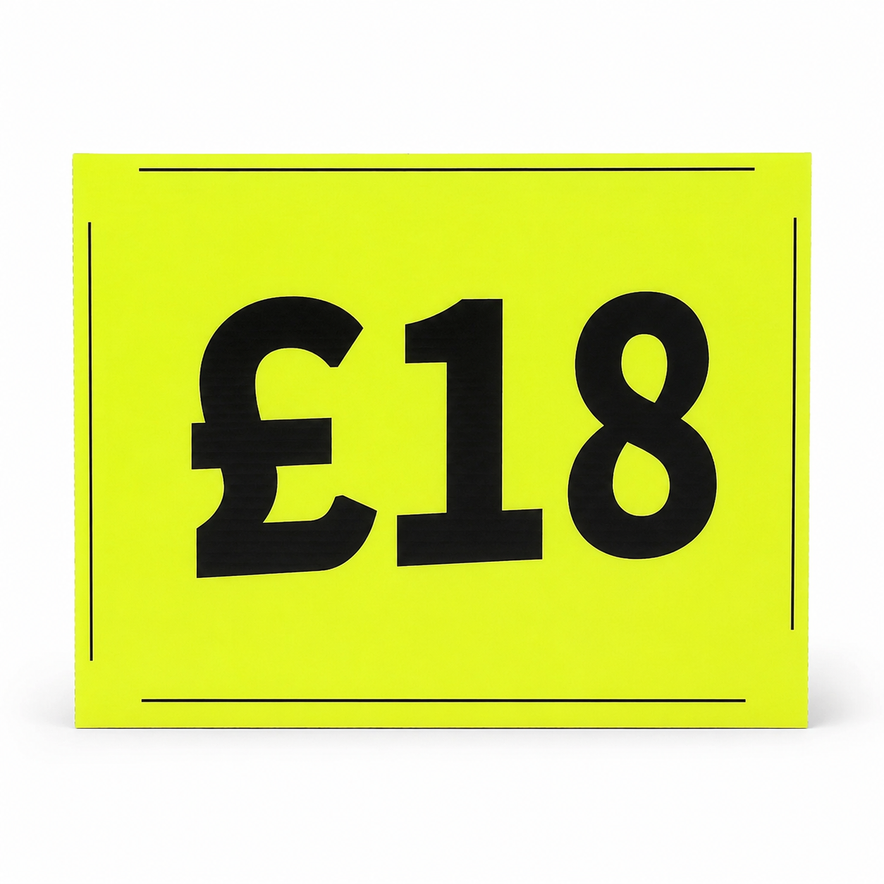 Black & Green Correx Market Price Sale Card Signs – Double-Sided Waterproof Display Boards