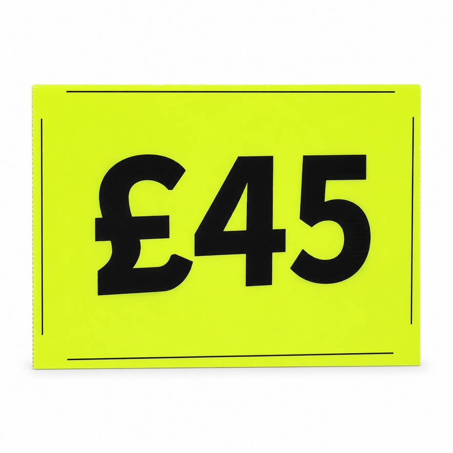 Black & Green Correx Market Price Sale Card Signs – Double-Sided Waterproof Display Boards