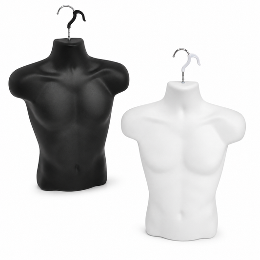 Male Hanging Mannequin Half Body Form – 3/4 Bust Display Torso