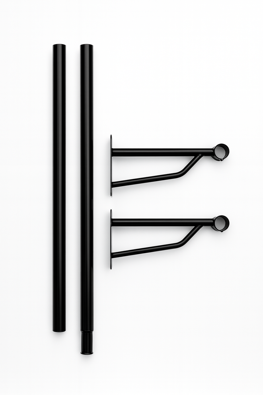 2ft Black Steel Hanging Rail–Durable,Stylish,and Ideal for Home or Retail Spaces