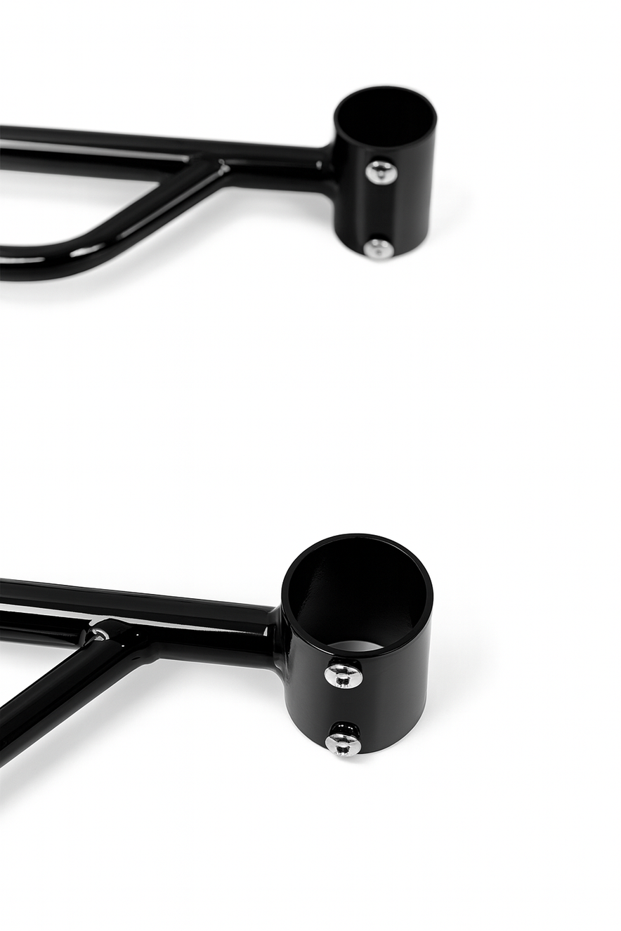 Gloss Black Wall-Mounted Clothes Rail – Sleek Heavy-Duty Steel Hanging Bar for Home & Retail Use