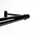 8ft Black Steel Clothes Rail – Heavy-Duty Wall Mounted Hanging Rail with 3 Brackets – Durable & Stylish for Home or Retail Use