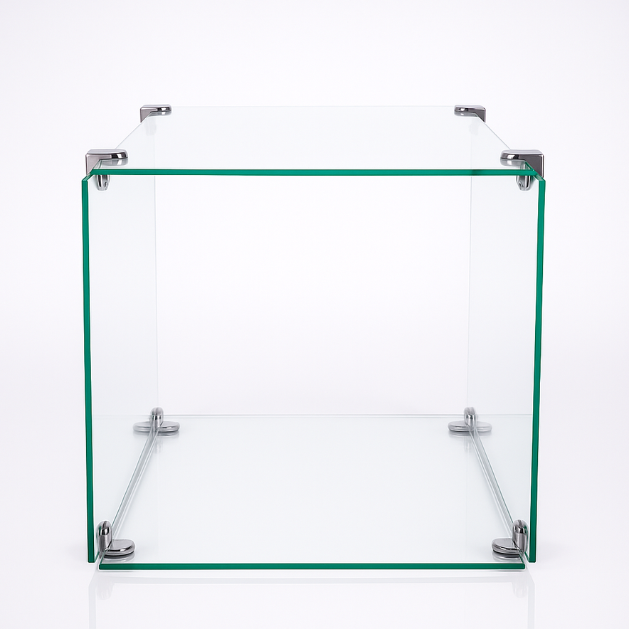 New Toughen Glass Cube Display Set Counter Top or Free standing Displays SIZE 1
