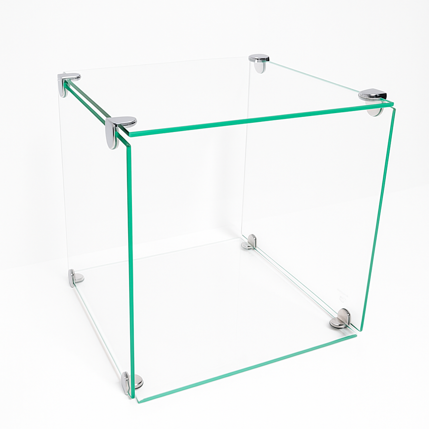 New Toughen Glass Cube Display Set Counter Top or Free standing Displays SIZE 1