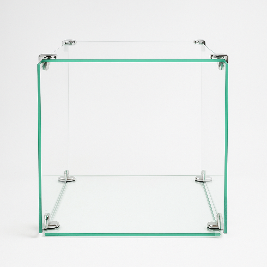 New Toughen Glass Cube Display Set Counter Top or Free standing Displays SIZE 1
