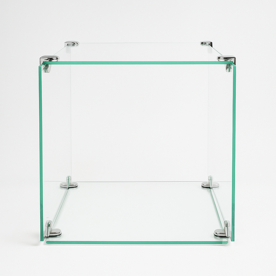 New Toughen Glass Cube Display Set Counter Top or Free standing Displays SIZE 1