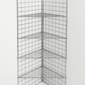 Triangular Corner Grid Mesh Shelf 24"x24" –Heavy Duty 6.5mm Steel,Chrome/Black