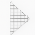 Triangular Corner Grid Mesh Shelf 24"x24" –Heavy Duty 6.5mm Steel,Chrome/Black