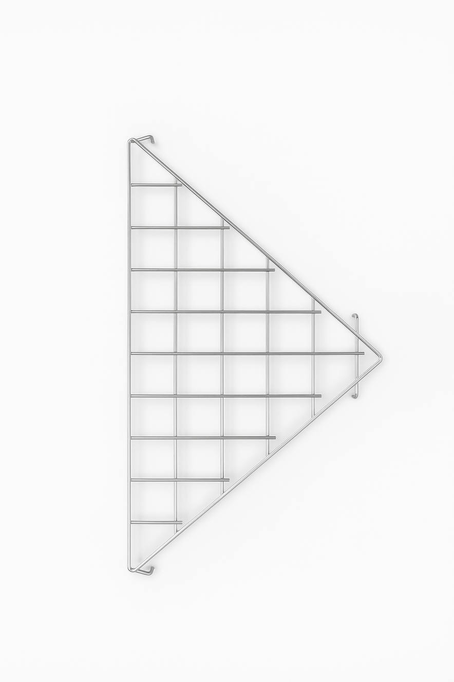 6ft Black /Chrome Corner Grid Mesh Display Unit With 4 Shelves– Heavy Duty