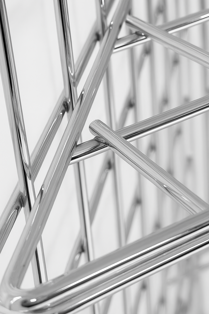 Chrome  Corner Grid Mesh Display Unit – Heavy Duty