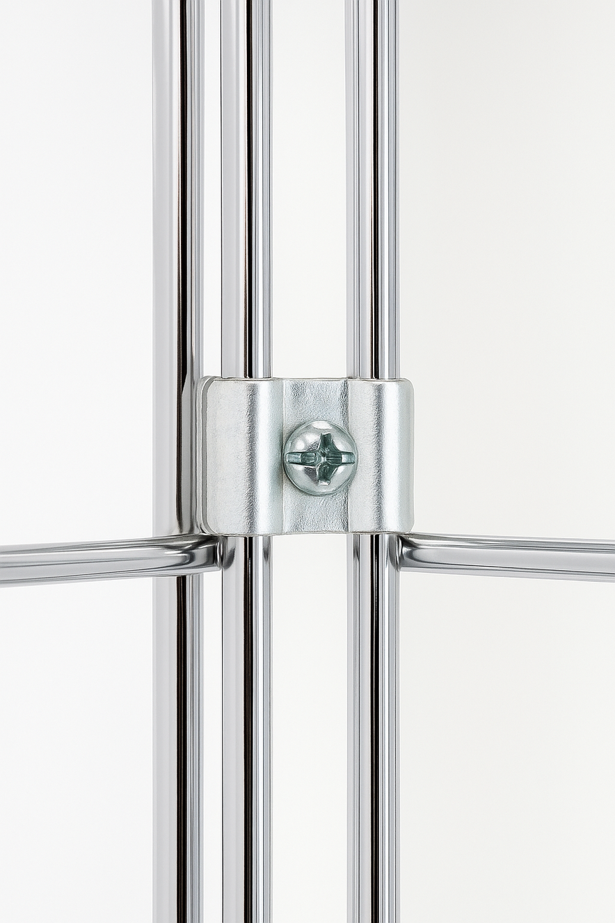 Chrome  Corner Grid Mesh Display Unit – Heavy Duty
