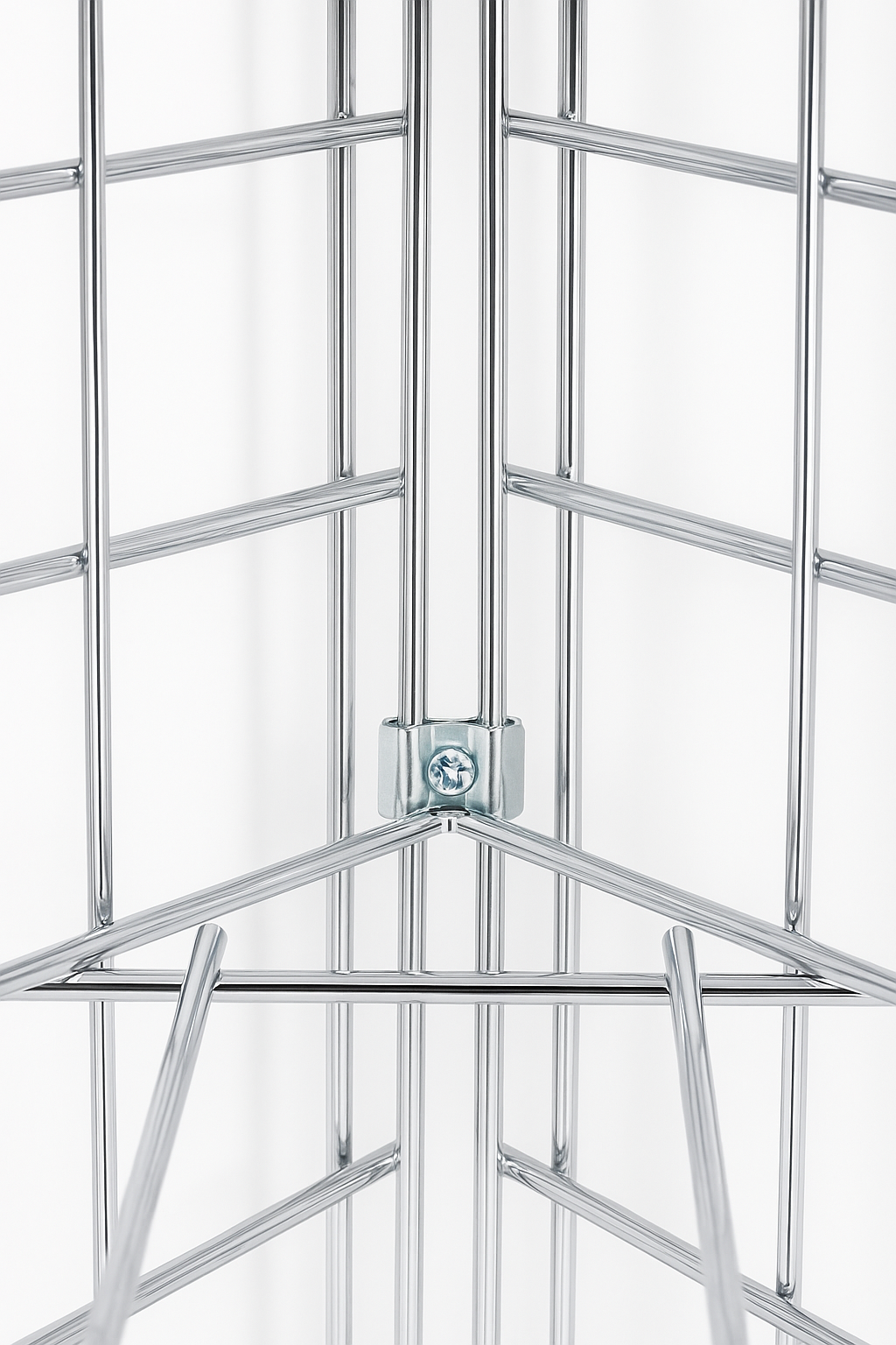 Chrome  Corner Grid Mesh Display Unit – Heavy Duty