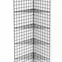 6ft Black /Chrome Corner Grid Mesh Display Unit With 4 Shelves– Heavy Duty