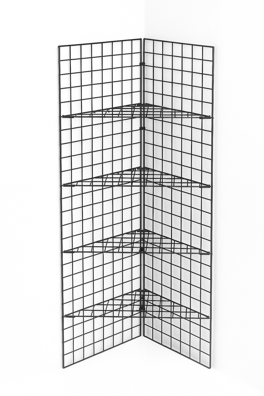 Black Corner Grid Mesh Display Unit – Heavy Duty