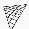 6ft Black /Chrome Corner Grid Mesh Display Unit With 4 Shelves– Heavy Duty