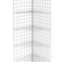 6ft Black /Chrome Corner Grid Mesh Display Unit With 4 Shelves– Heavy Duty
