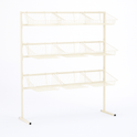 3 Tier Display Stand – 9 Basket Unit Stand White Shop Display for Bread, Snacks, Clothes or Toys