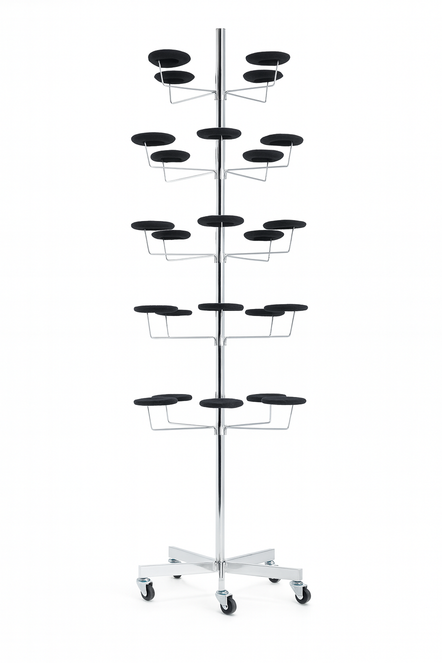 5-Tier Hat Display Stand - 20 Millinery Arms