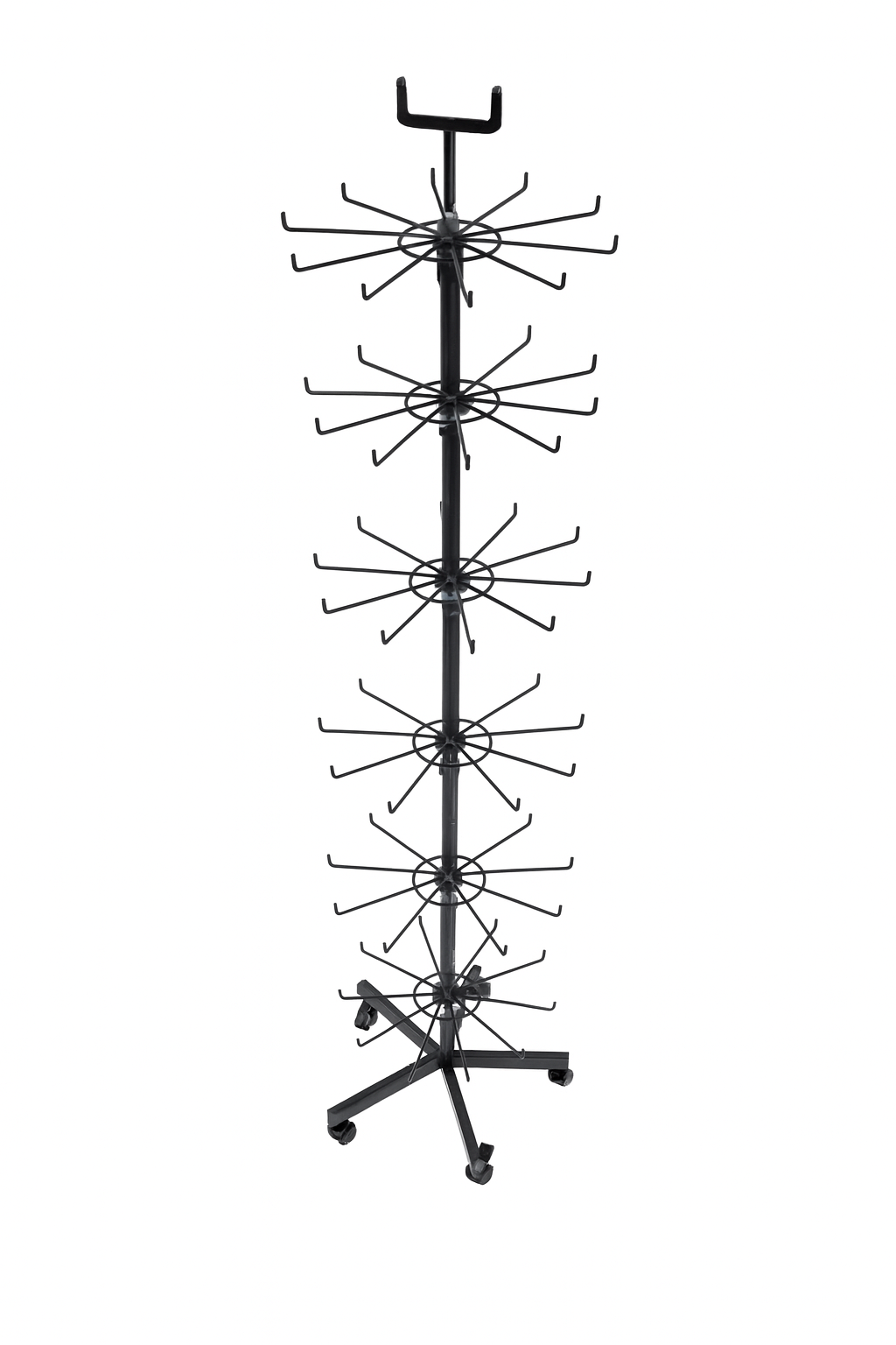 Black 6-Tier Rotating Jewellery Display Spinner Rack