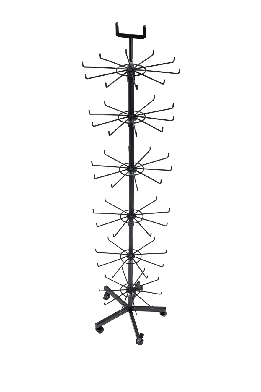 Black 6-Tier Rotating Jewellery Display Spinner Rack