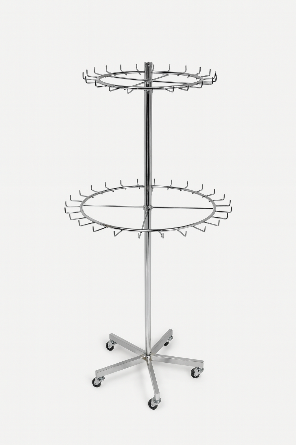 Chrome Two Tier Tie And Belt Rail With Wheels