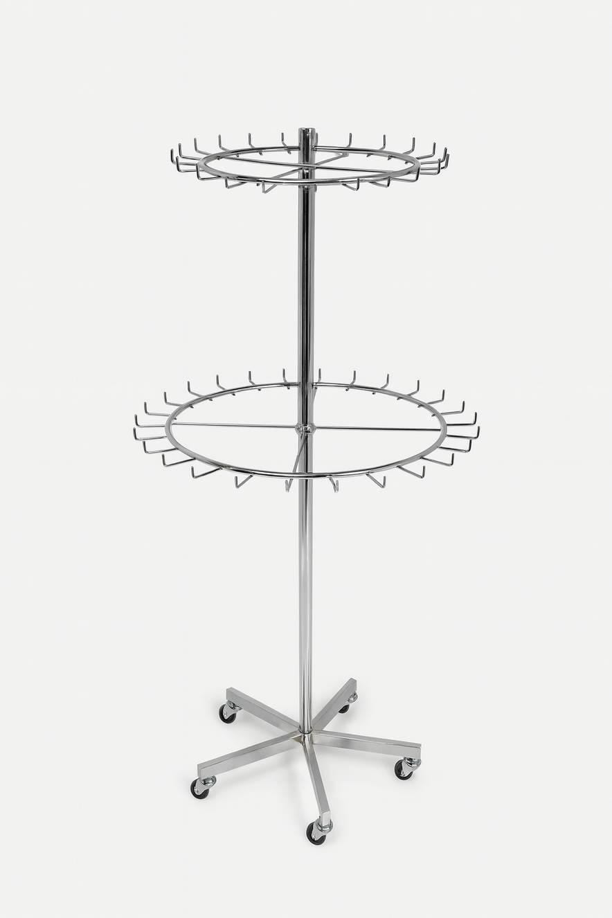 Chrome Two Tier Tie And Belt Rail With Wheels