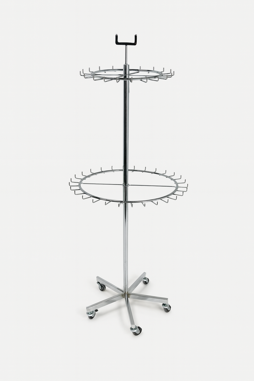 Chrome Two Tier Tie And Belt Rail With Wheels