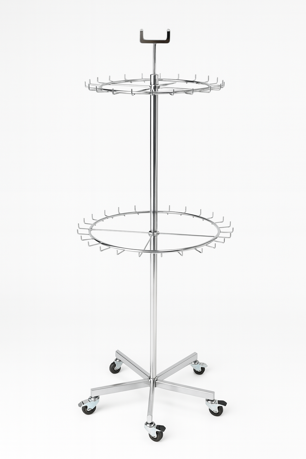 Chrome Two Tier Tie And Belt Rail With Wheels